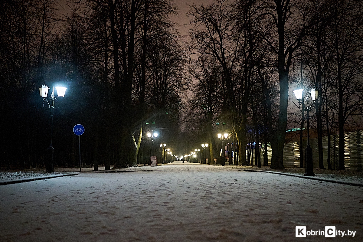 Не успели насладиться снегом? Зима дает второй шанс — фоторепортаж с центральных улочек Кобрина